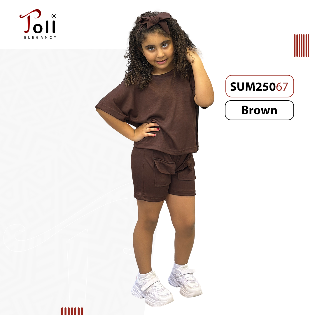 Cotton ribbed suit with pockets - 2 pieces