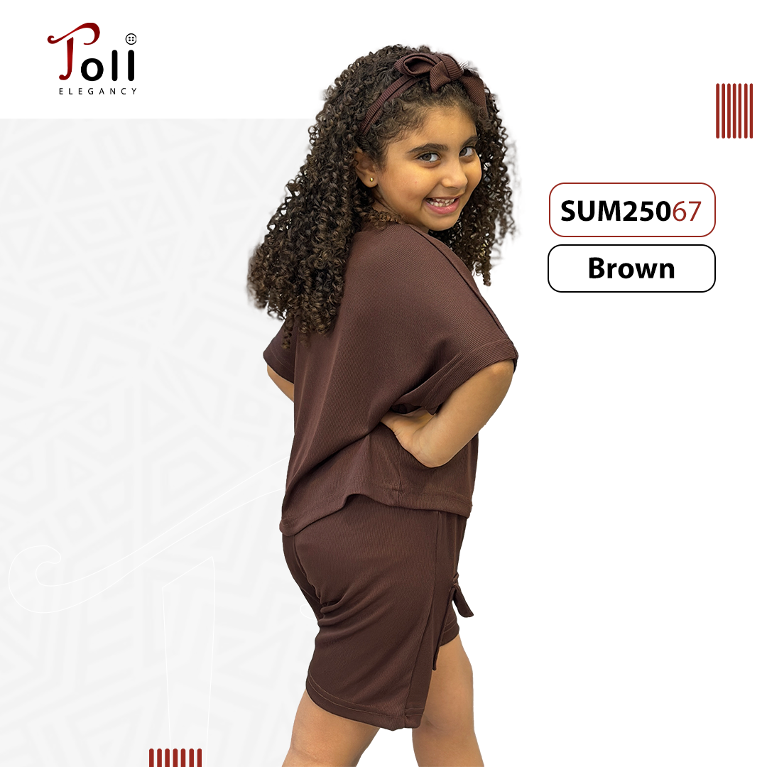 Cotton ribbed suit with pockets - 2 pieces