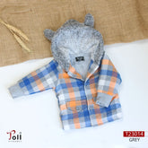 A cozy kids’ winter plaid jacket