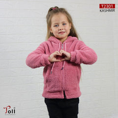 A cozy kids’ faux-fur hoodie jacket