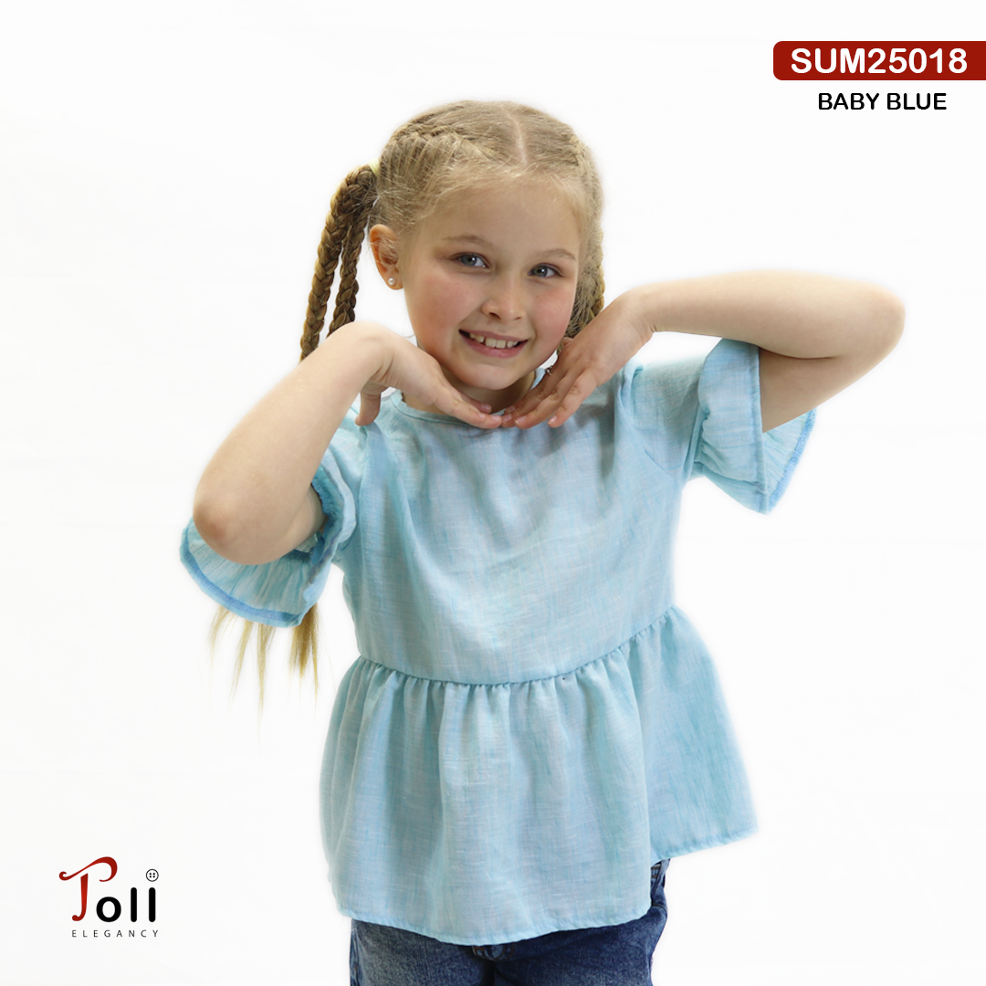 Plain Linen Breeze Blouse for Girls
