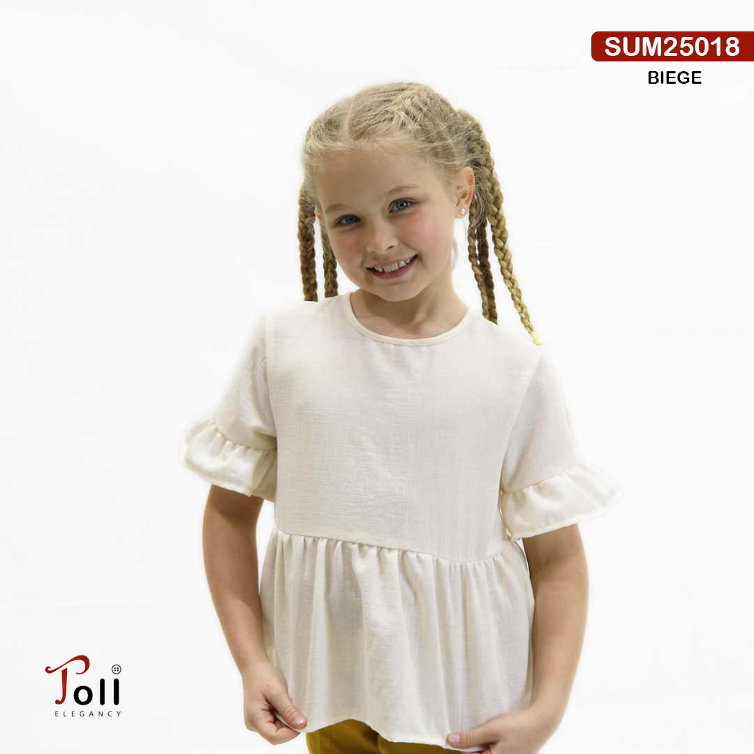 Plain Linen Breeze Blouse for Girls