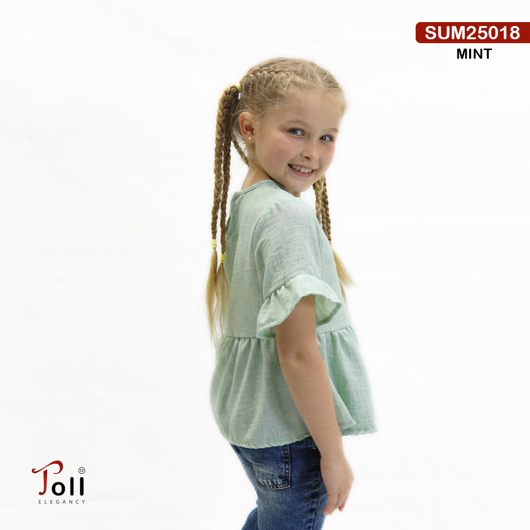 Plain Linen Breeze Blouse for Girls