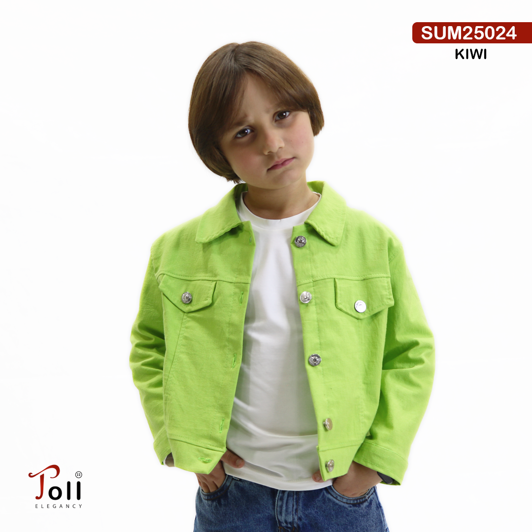Unisex Cotton Gabardine Cardigan with Front Buttons & Pockets