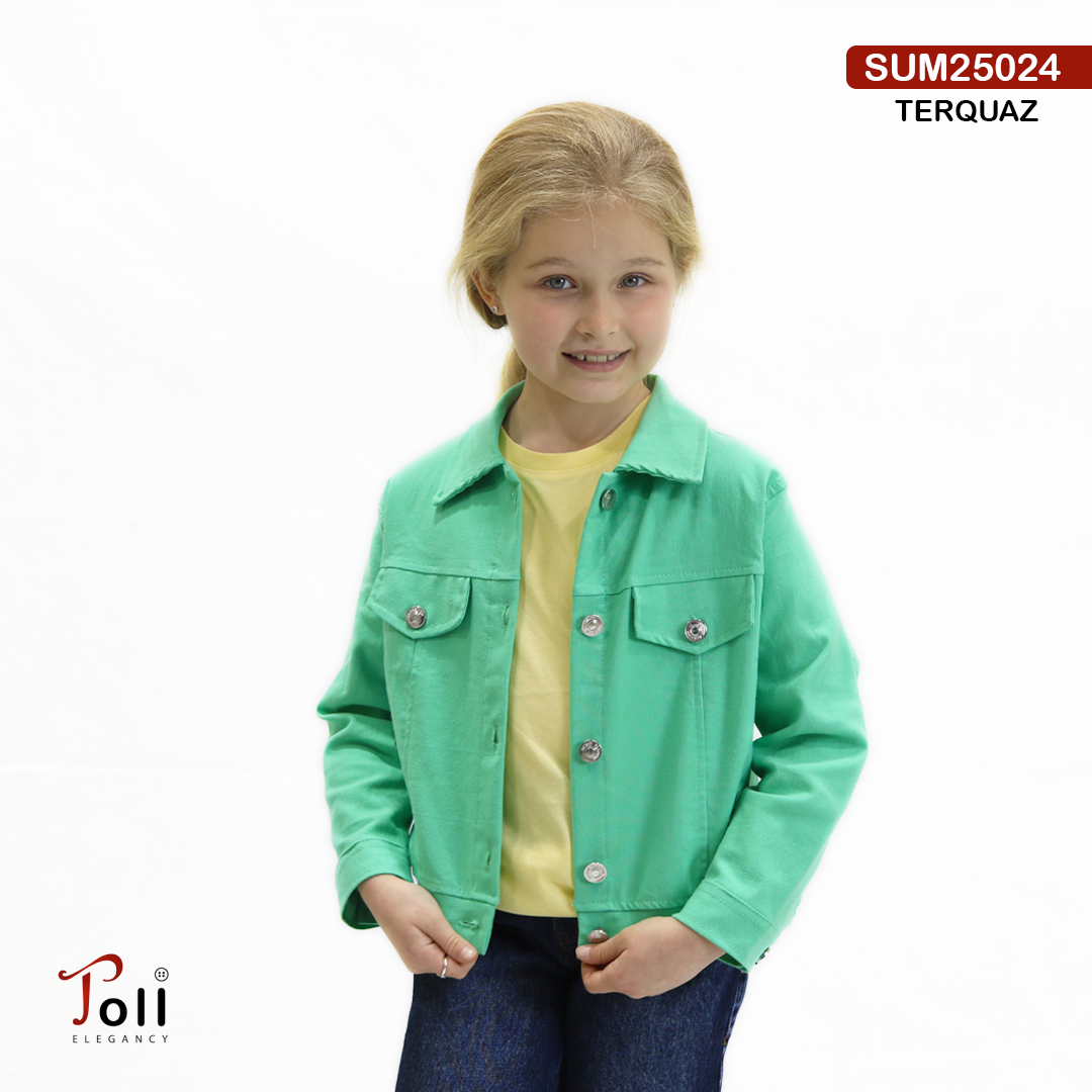 Unisex Cotton Gabardine Cardigan with Front Buttons & Pockets