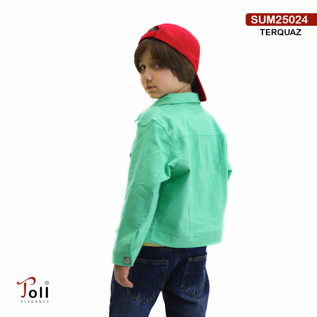 Unisex Cotton Gabardine Cardigan with Front Buttons & Pockets