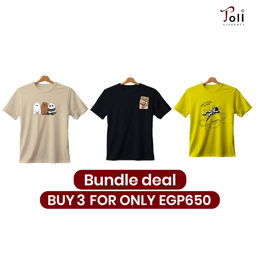 PRINTED COTTON TSHIRT FOR BOYS - Beige PRINT THREE BEEES