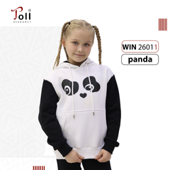 long sleeve printed cotton hoodie