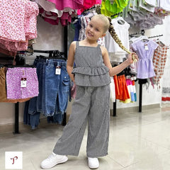 Girls’ Striped Suit with Layered