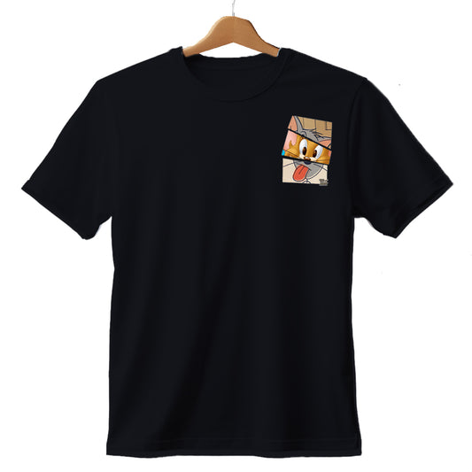 PRINTED COTTON TSHIRT FOR BOYS - BLACK PRINT TOM&JARRY