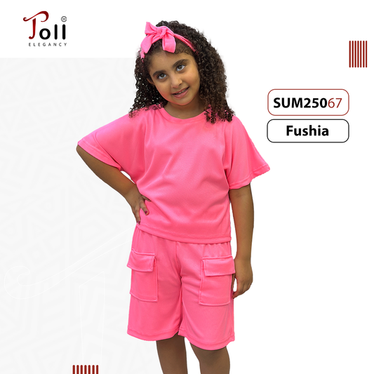 Cotton ribbed suit with pockets - 2 pieces