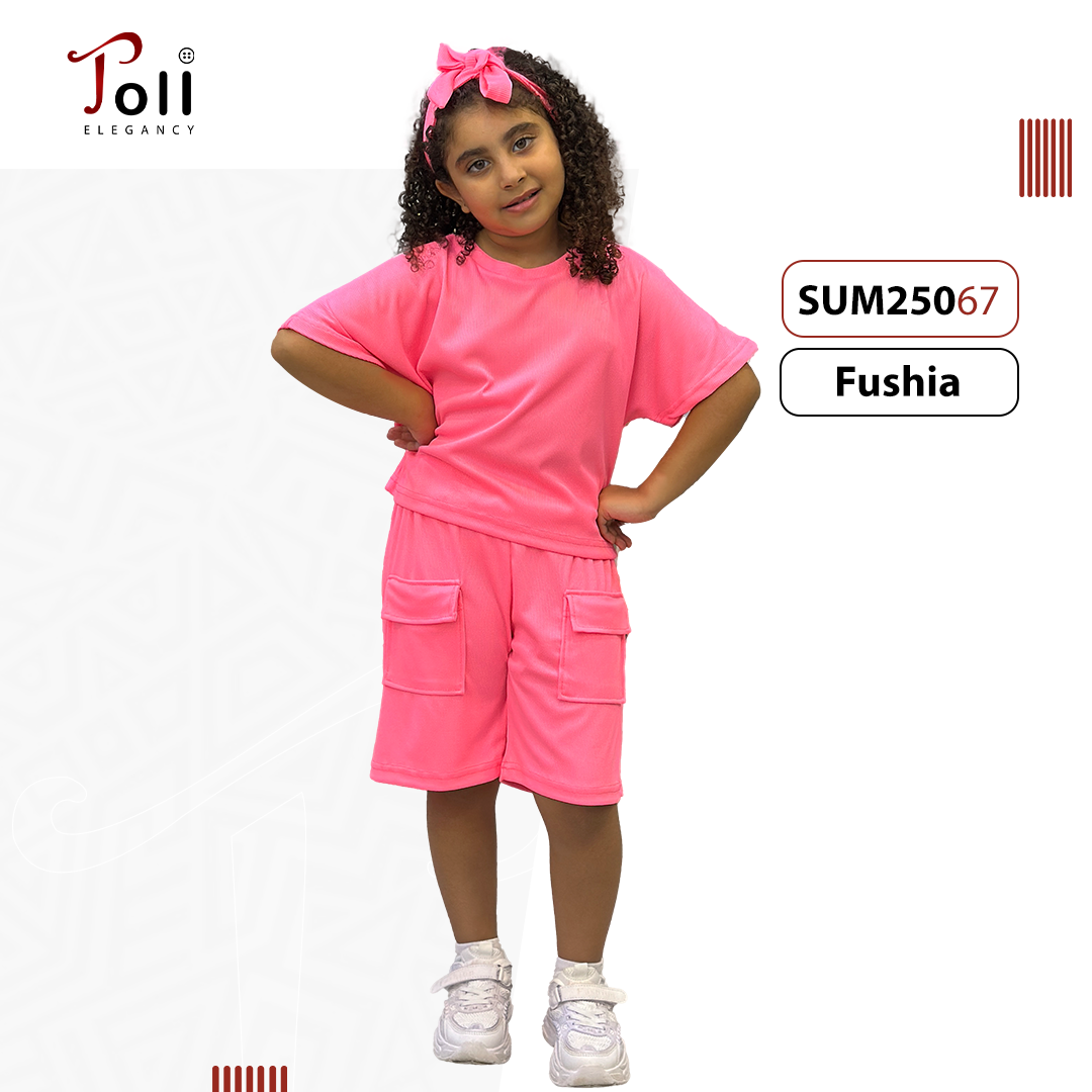 Cotton ribbed suit with pockets - 2 pieces