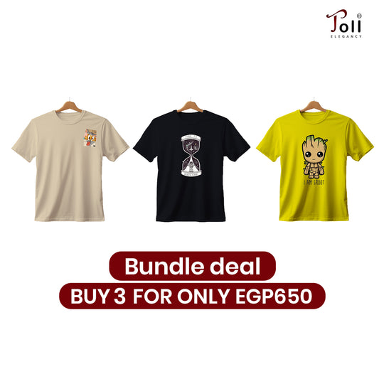 PRINTED COTTON TSHIRT FOR BOYS - YALLOW PRINT GROOT