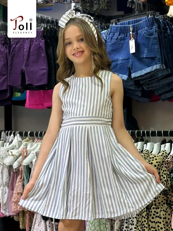 Girls' striped dress