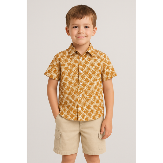 Boys' Hawaiian Cotton Shirt – Short Sleeve, Summer Style