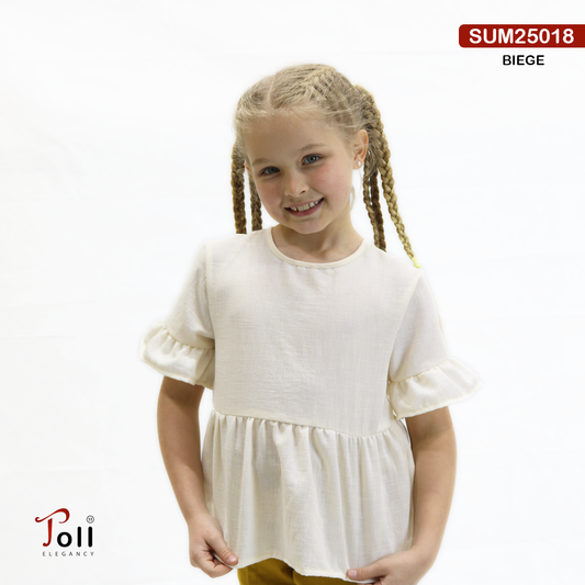 Plain Linen Breeze Blouse for Girls