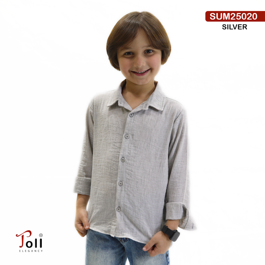 Linen Boys’ Long-Sleeve Shirt