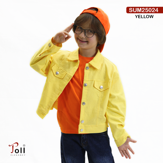 Unisex Cotton Gabardine Cardigan with Front Buttons & Pockets