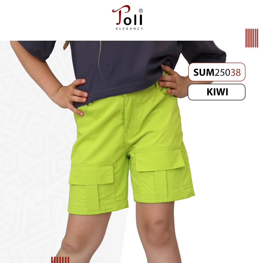 Girls Cotton Gabardine Shorts with Side Pockets