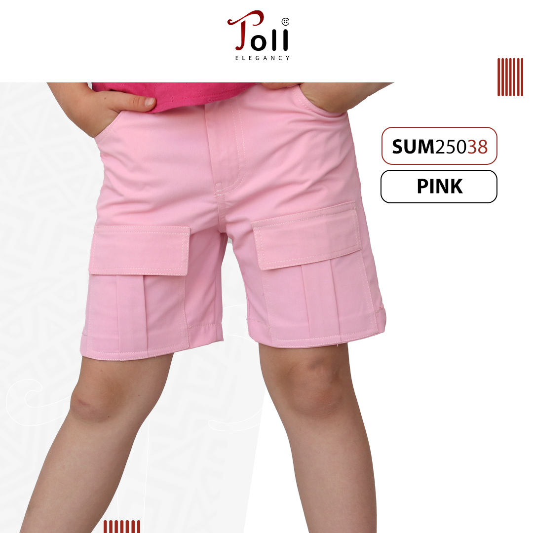 Girls Cotton Gabardine Shorts with Side Pockets