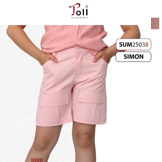 Girls Cotton Gabardine Shorts with Side Pockets
