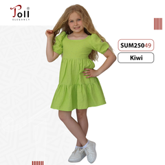 Girls Tiered Cotton Dress