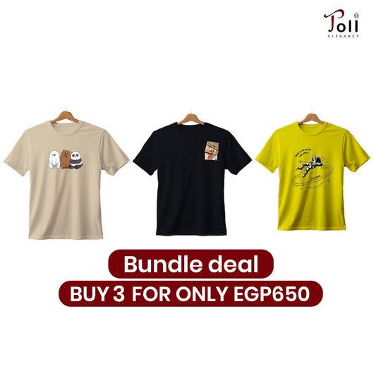 PRINTED COTTON TSHIRT FOR BOYS - Beige PRINT THREE BEEES