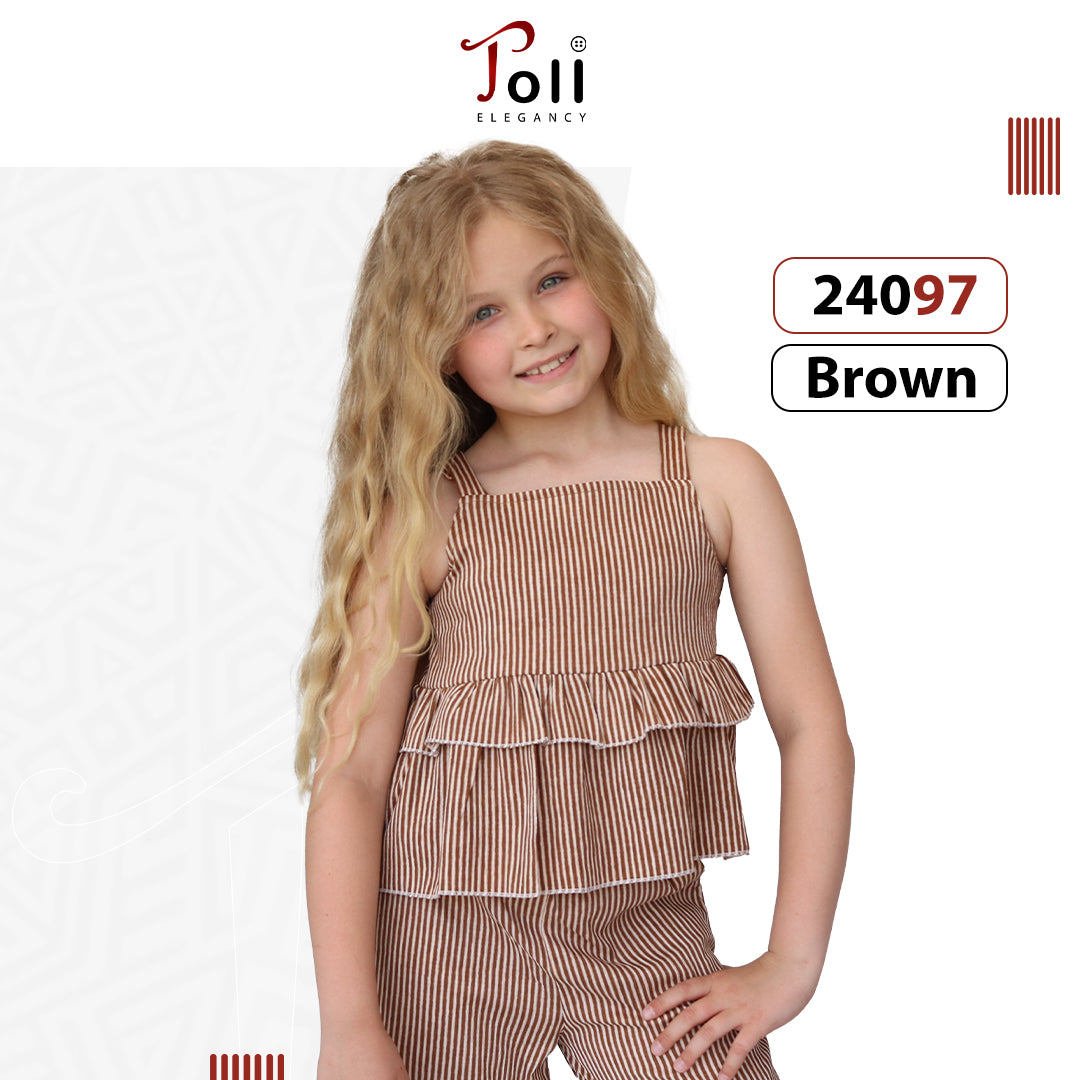 Girls’ Striped Suit with Layered